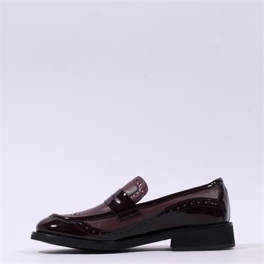 Marco Moreo Maura Wingtip Slip On Loafer - Burgundy Combi
